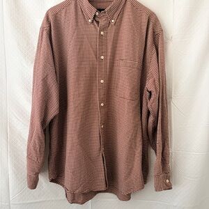 Eddie Bauer Men's Casual Brown Plaid Shirt